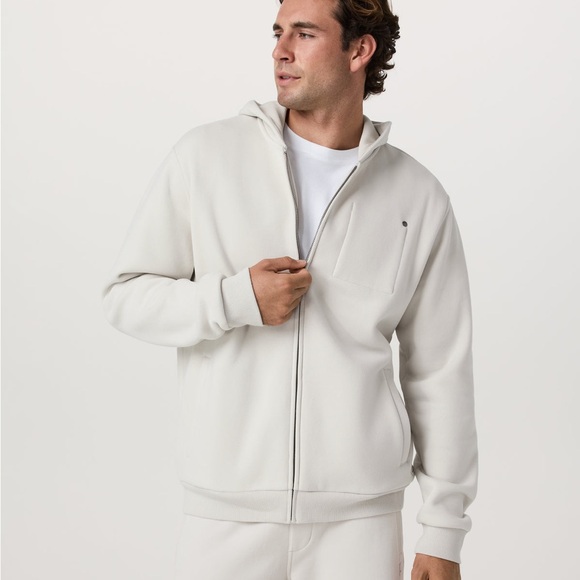 Vuori Men's Cream Zip Up Sweater